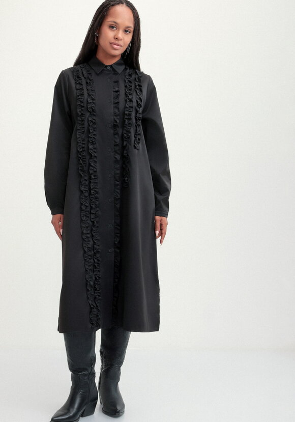 Платье рубашка с рюшей шир.  580, рис. 4