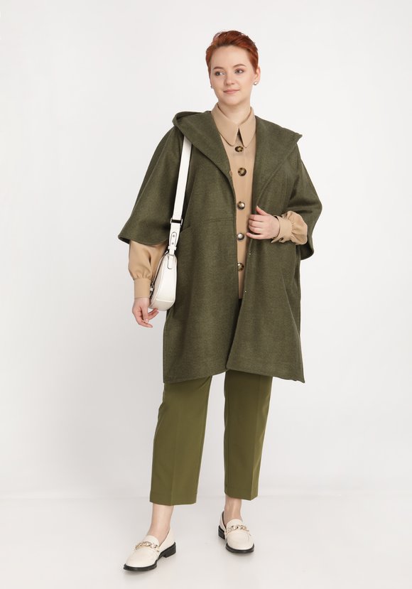 Пончо свободного кроя с капюшоном шир.  580, рис. 4