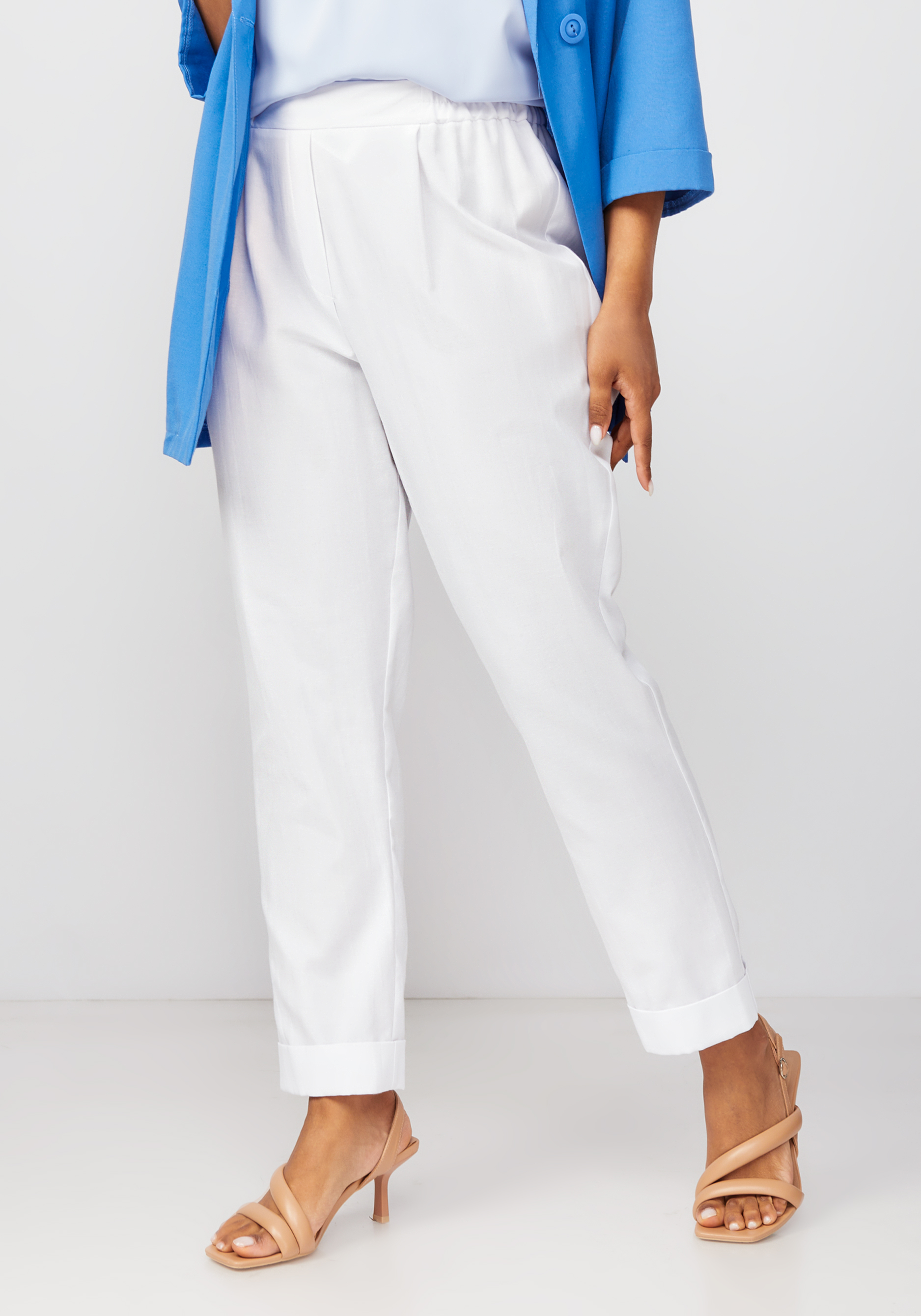 

Брюки бананы льняные, Белый