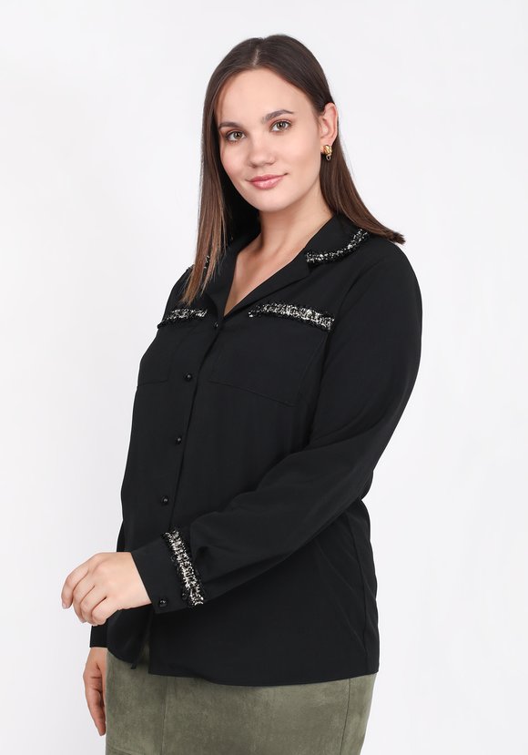 Блуза с отделкой из тесьмы шир.  580, рис. 2