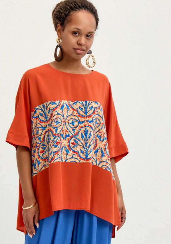 Блуза с принтом из штапеля шир.  580, рис. 17