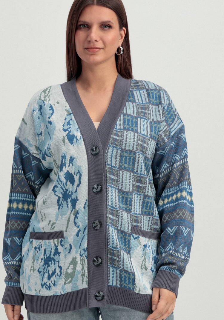 Кардиган жаккардовый с рисунком на пуговицах шир.  750, рис. 12