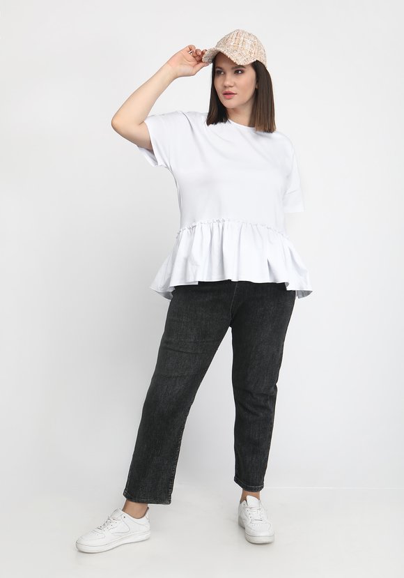 Блуза с рюшей по низу шир.  580, рис. 7