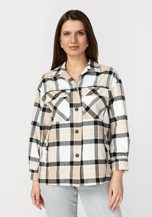 Рубашка женская в клетку  Беатриса шир.  580, рис. 10