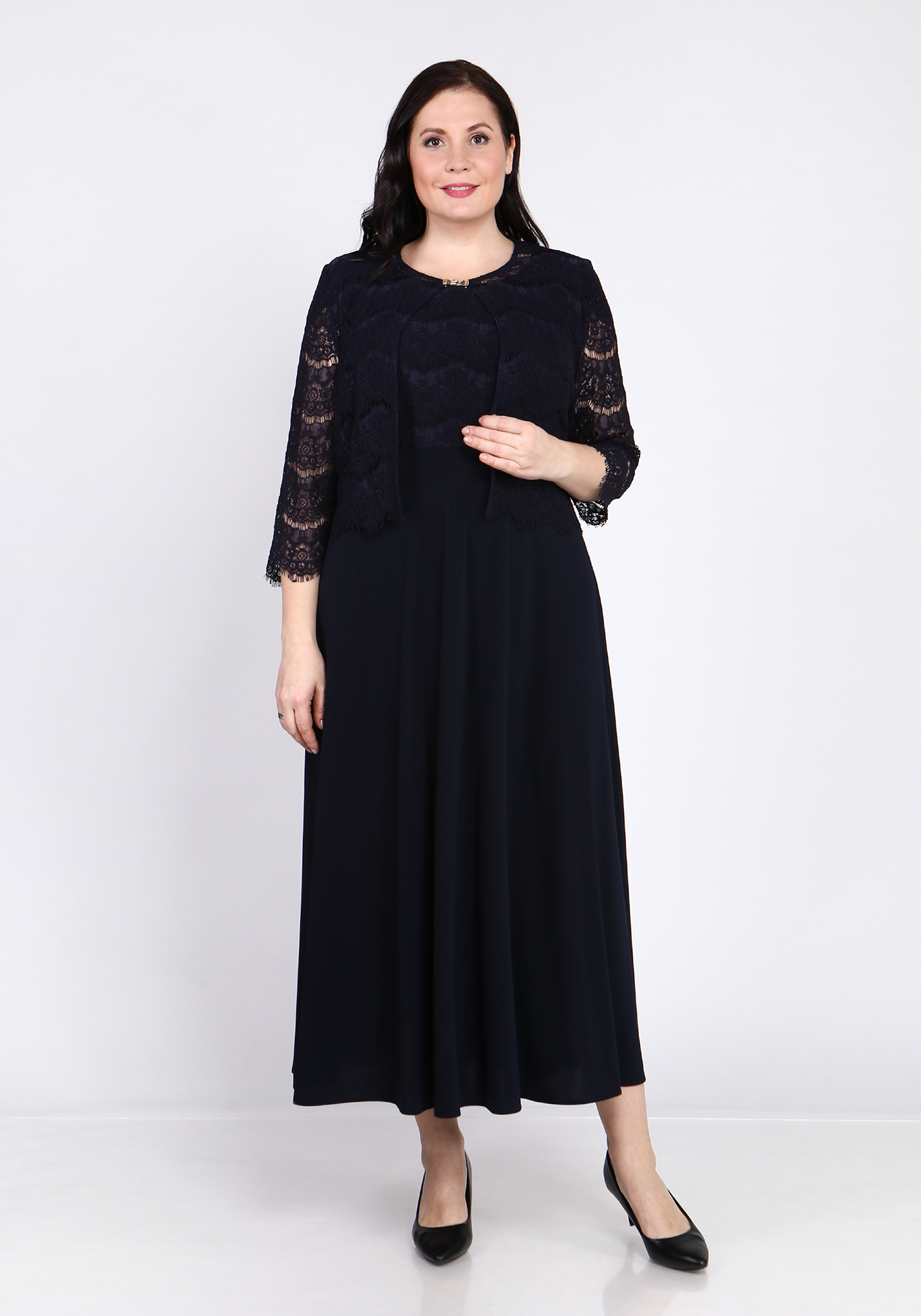 Платье с кардиганом "Люсин" Bel Fiore, размер 50, цвет черный - фото 9