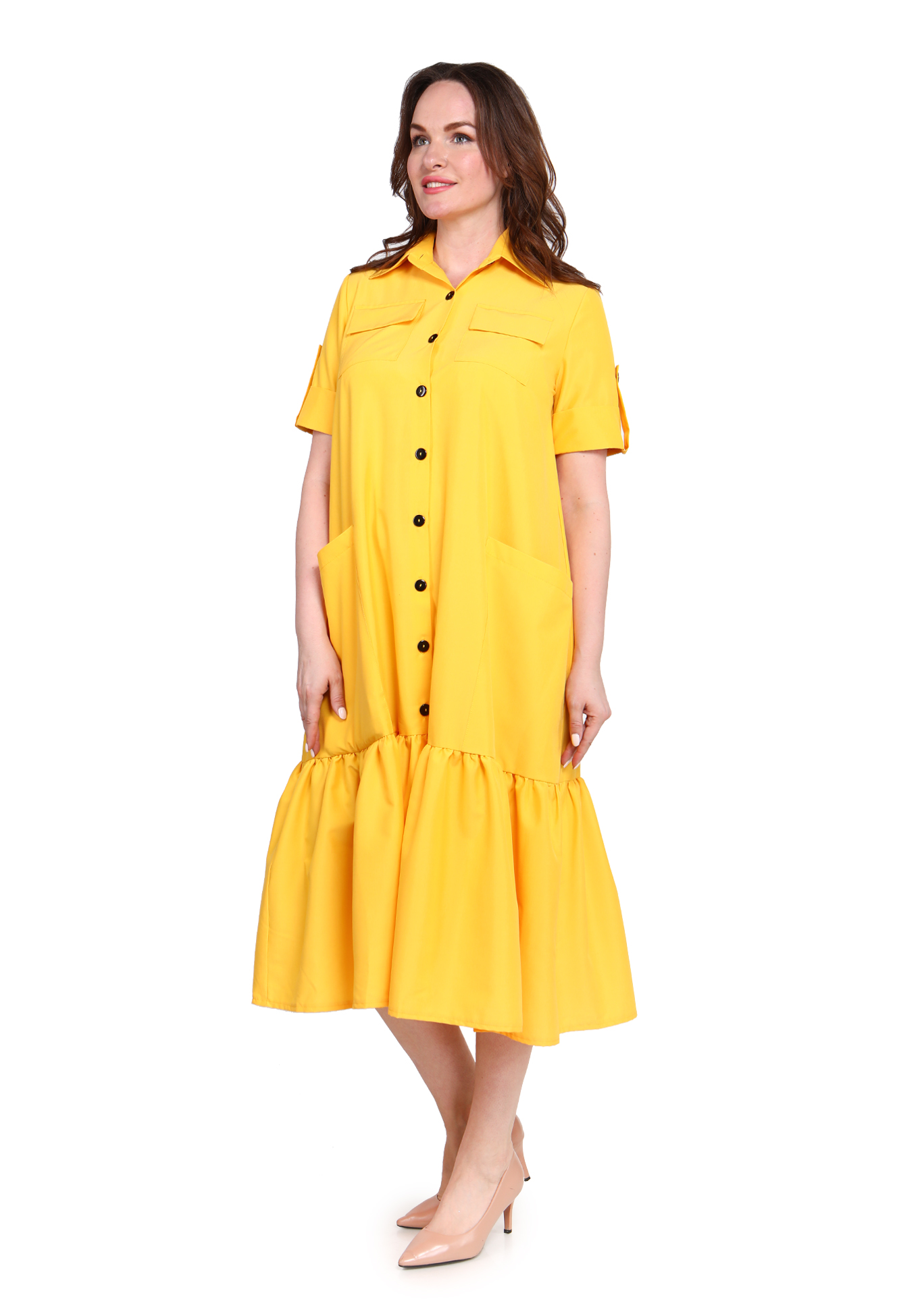 Платье "Стильное сафари" Victoria, размер 48, цвет жёлтый - фото 3