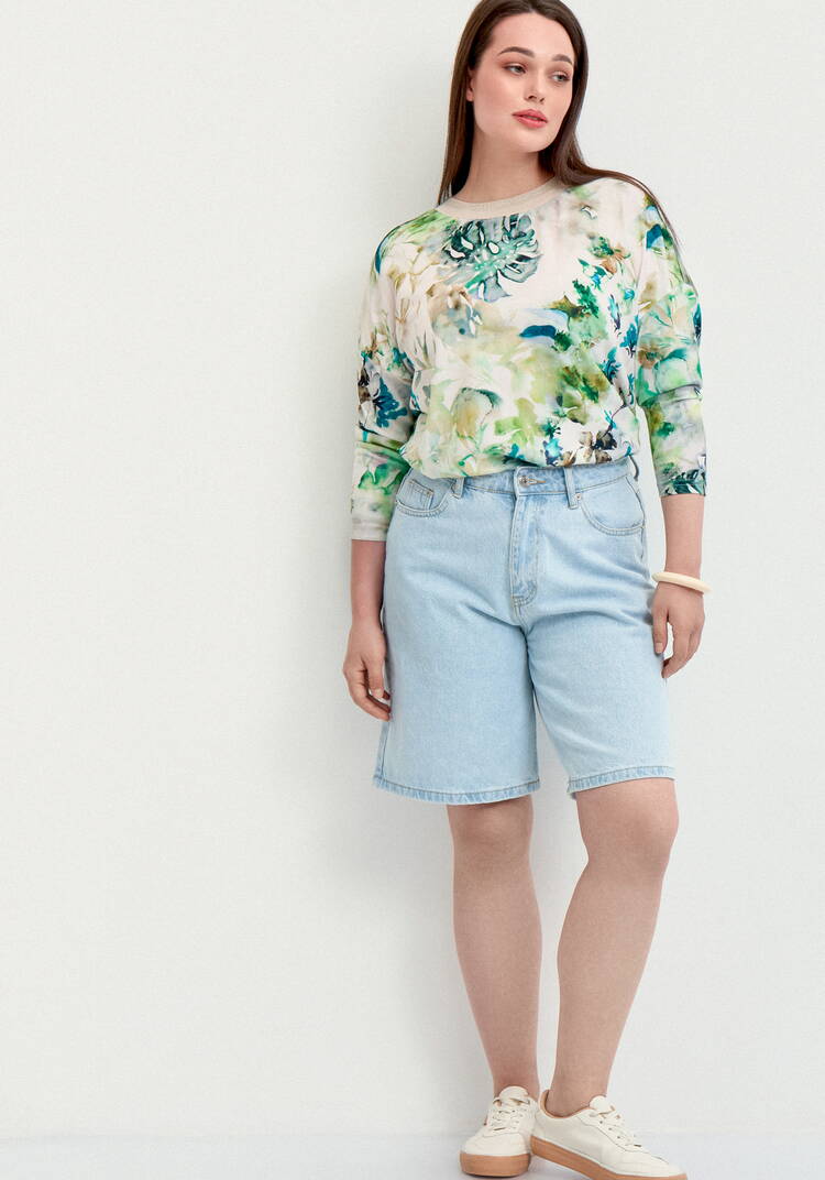 Джемпер оверсайз с акварельным рисунком шир.  750, рис. 8