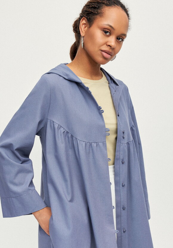 Платье-тренч с капюшоном изо льна шир.  580, рис. 11