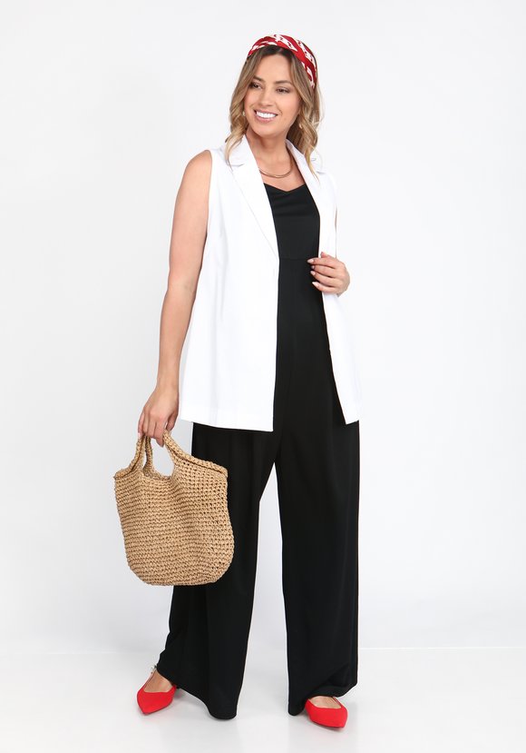 Жилет однотонный на пуговицах шир.  580, рис. 1