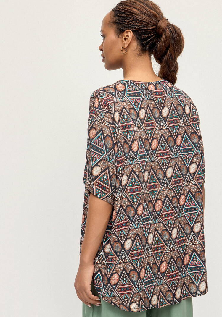 Блуза из штапеля с этническим рисунком шир.  750, рис. 3