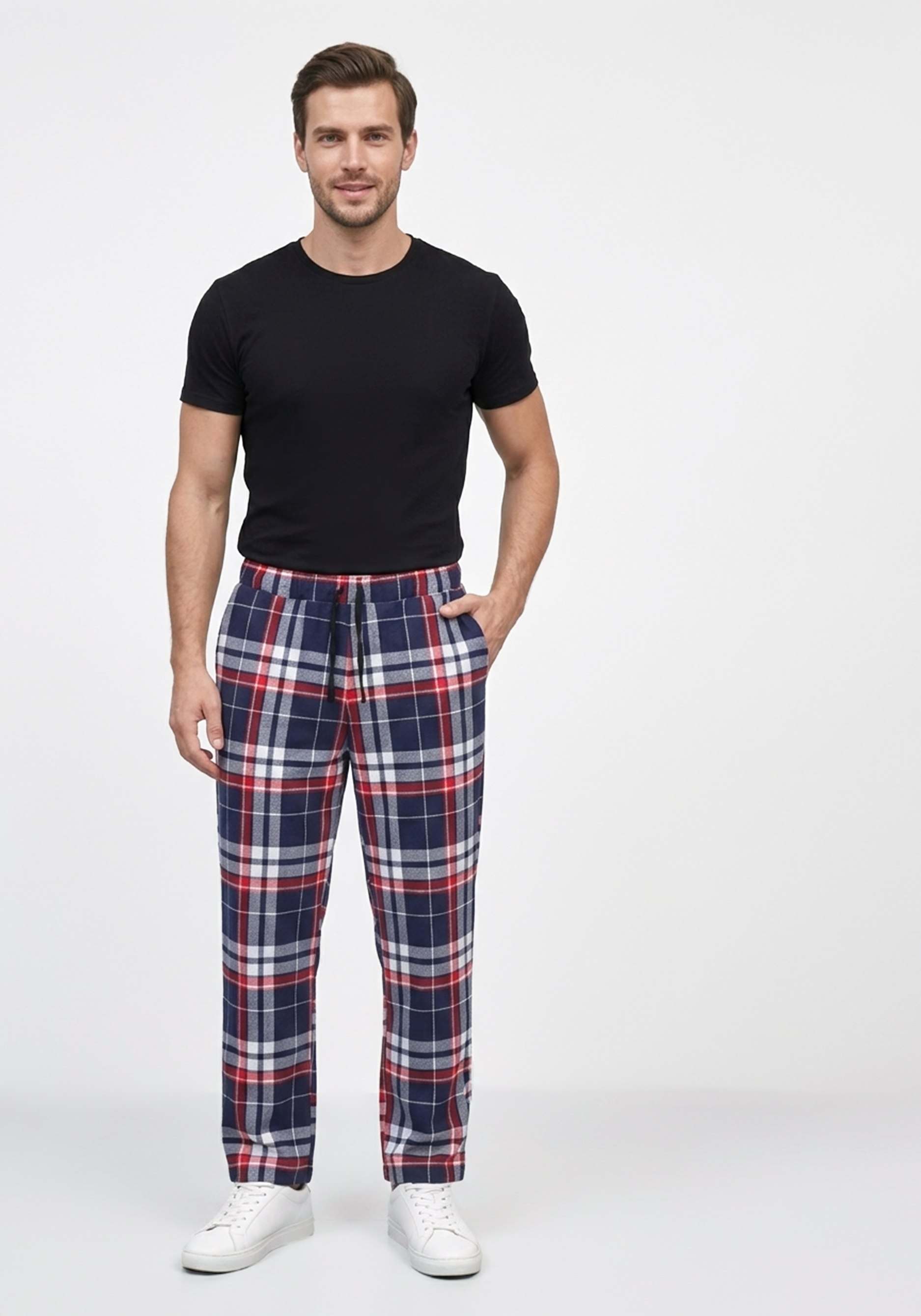 Брюки мужские прямые на резинке со шнурком 1499₽