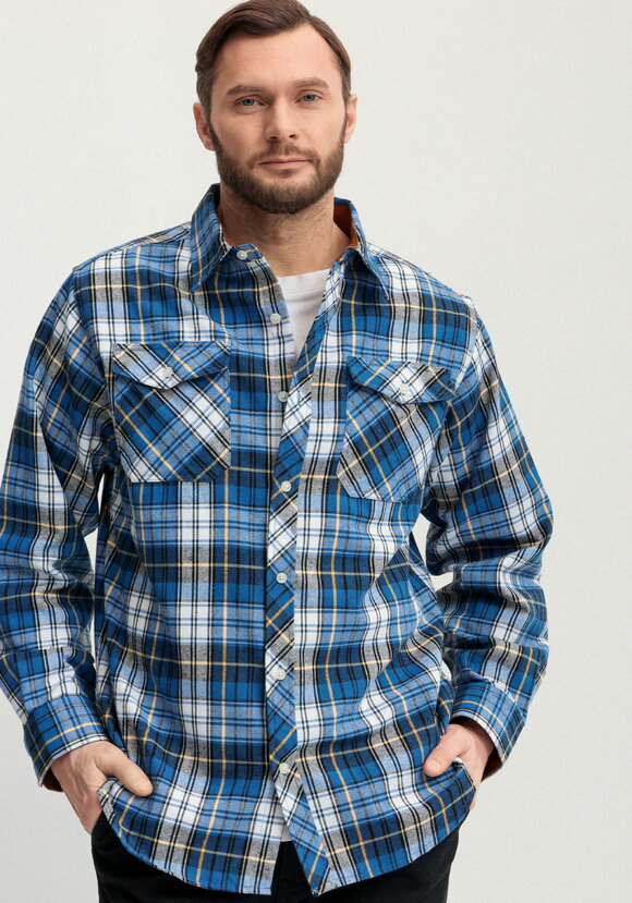 Рубашка в клетку с нагрудными карманами шир.  580, рис. 25