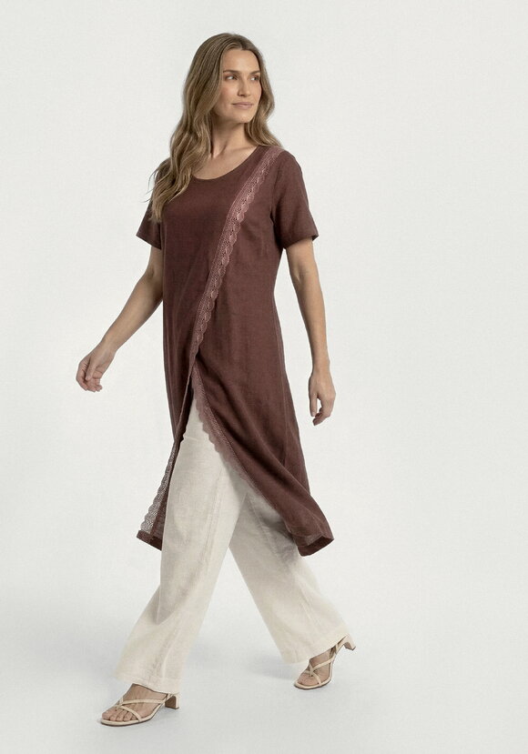 Туника из льна с кружевом Инга шир.  580, рис. 16