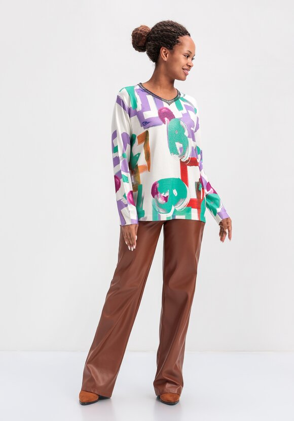 Джемпер с ярким орнаментом шир.  580, рис. 8