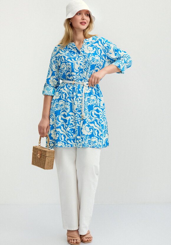 Блуза удлинённая с карманами шир.  580, рис. 11