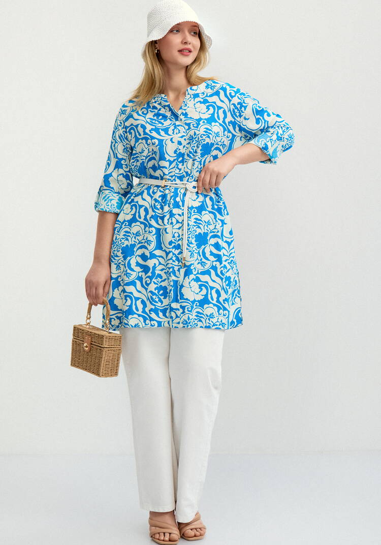 Блуза удлинённая с карманами шир.  750, рис. 11