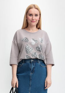 Блуза с принтом Сердца