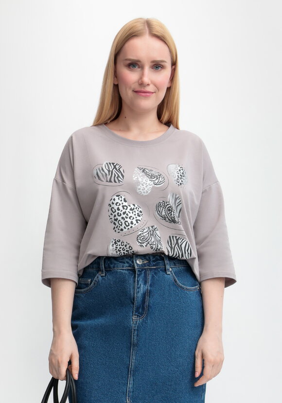 Блуза с принтом Сердца шир.  580, рис. 19