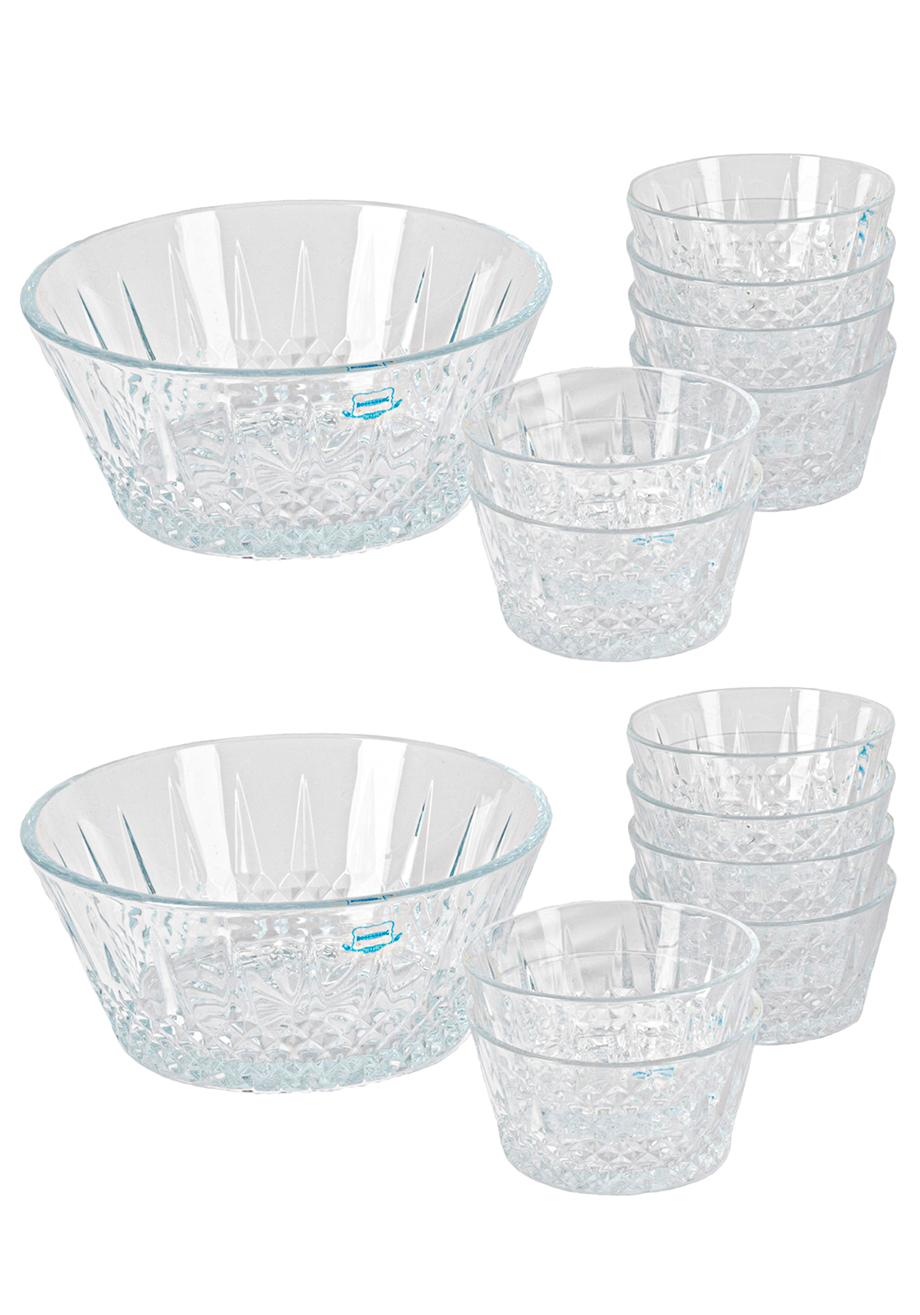 

Набор стеклянных салатников, 14 предметов, Белый