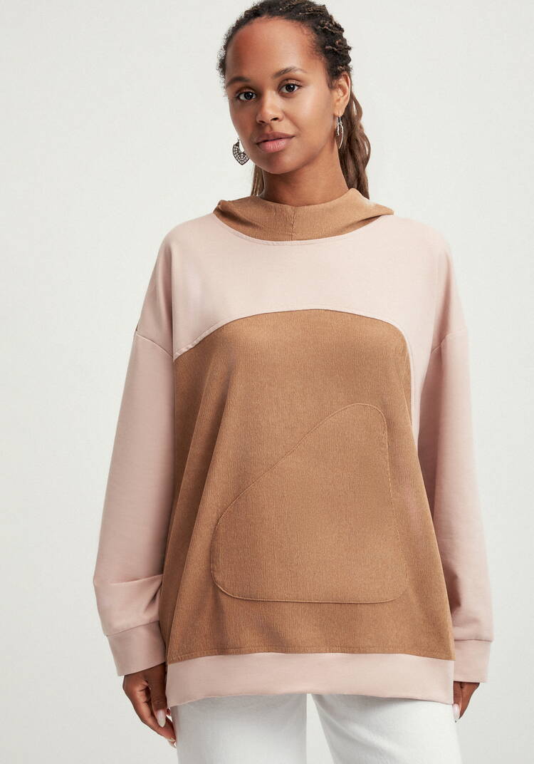 Худи оверсайз комбинированное шир.  750, рис. 4