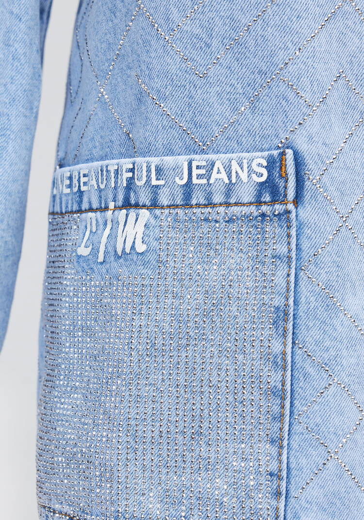 Джинсовая куртка со стразами Асеня шир.  750, рис. 7