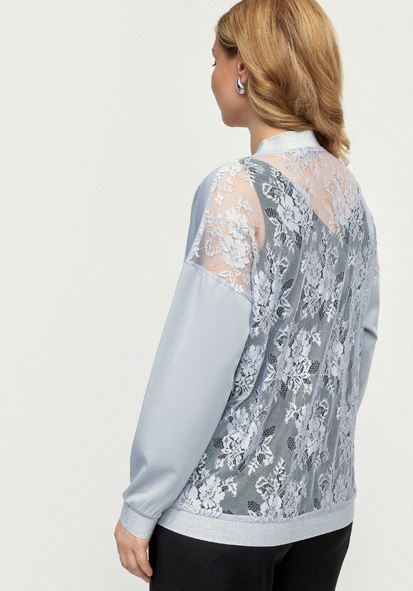 Бомбер трикотажный с ажурной спинкой шир.  580, рис. 3