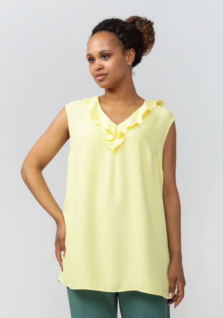 Блуза с коротким рукавом и рюшей шир.  750, рис. 4