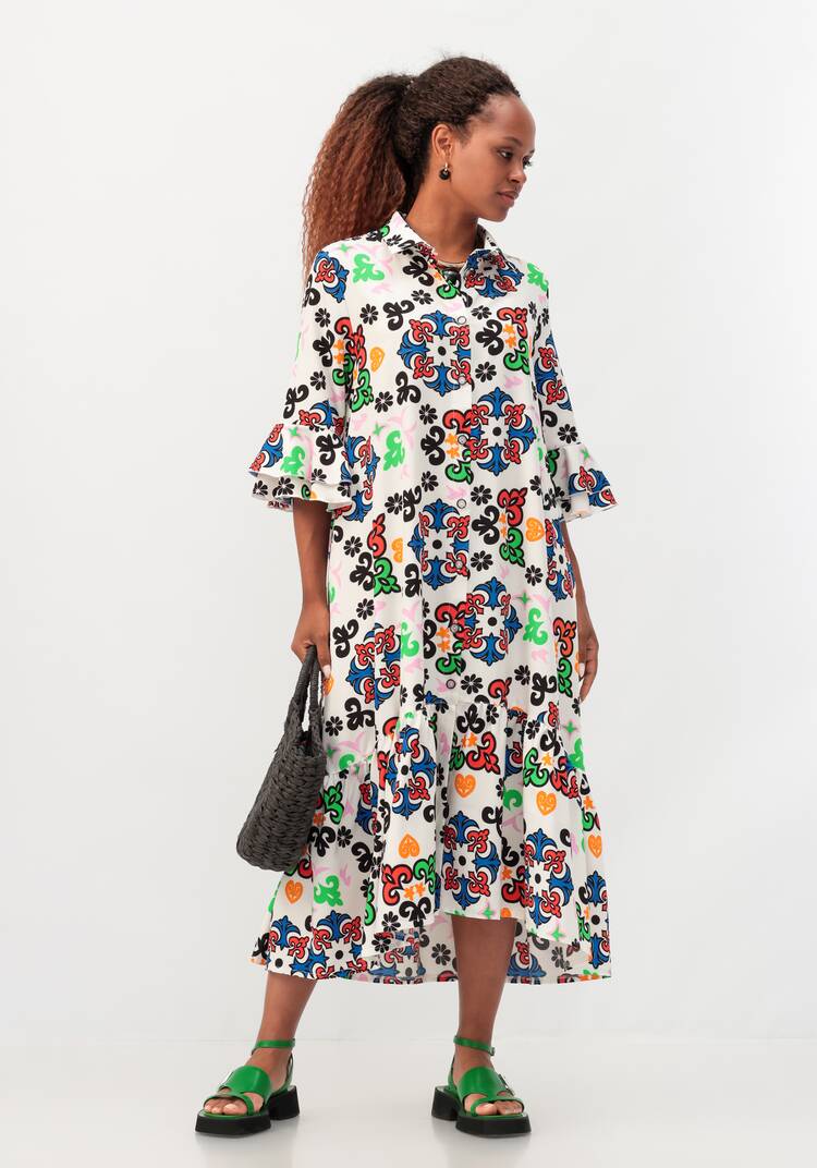 Платье-рубашка с воланом шир.  750, рис. 16