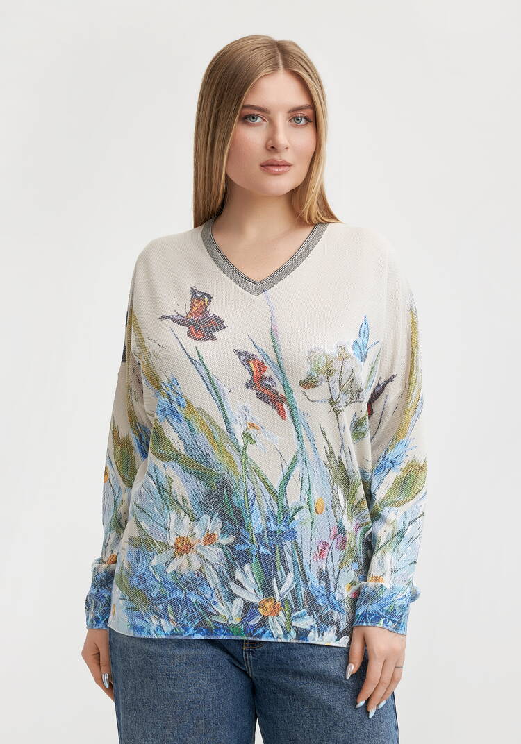 Джемпер с художественным рисунком Агата шир.  750, рис. 10