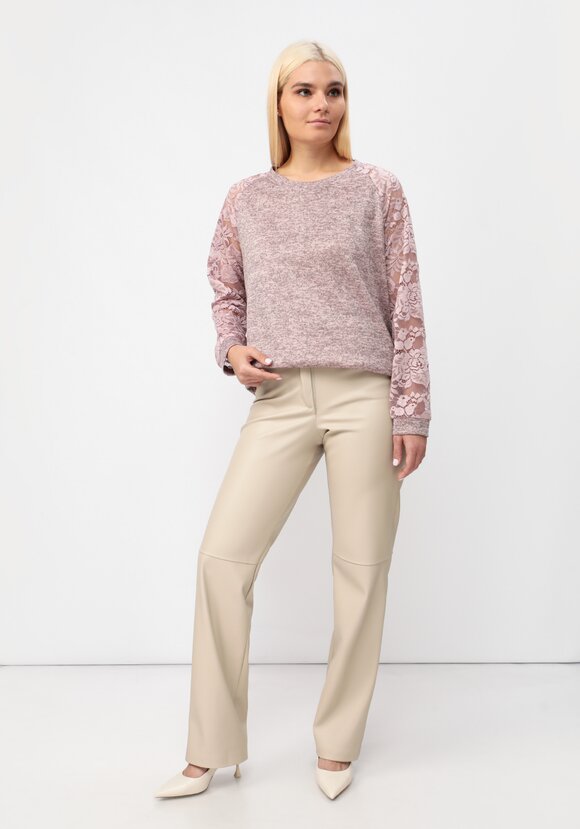 Джемпер с круглым вырезом и ажурными рукавами шир.  580, рис. 13