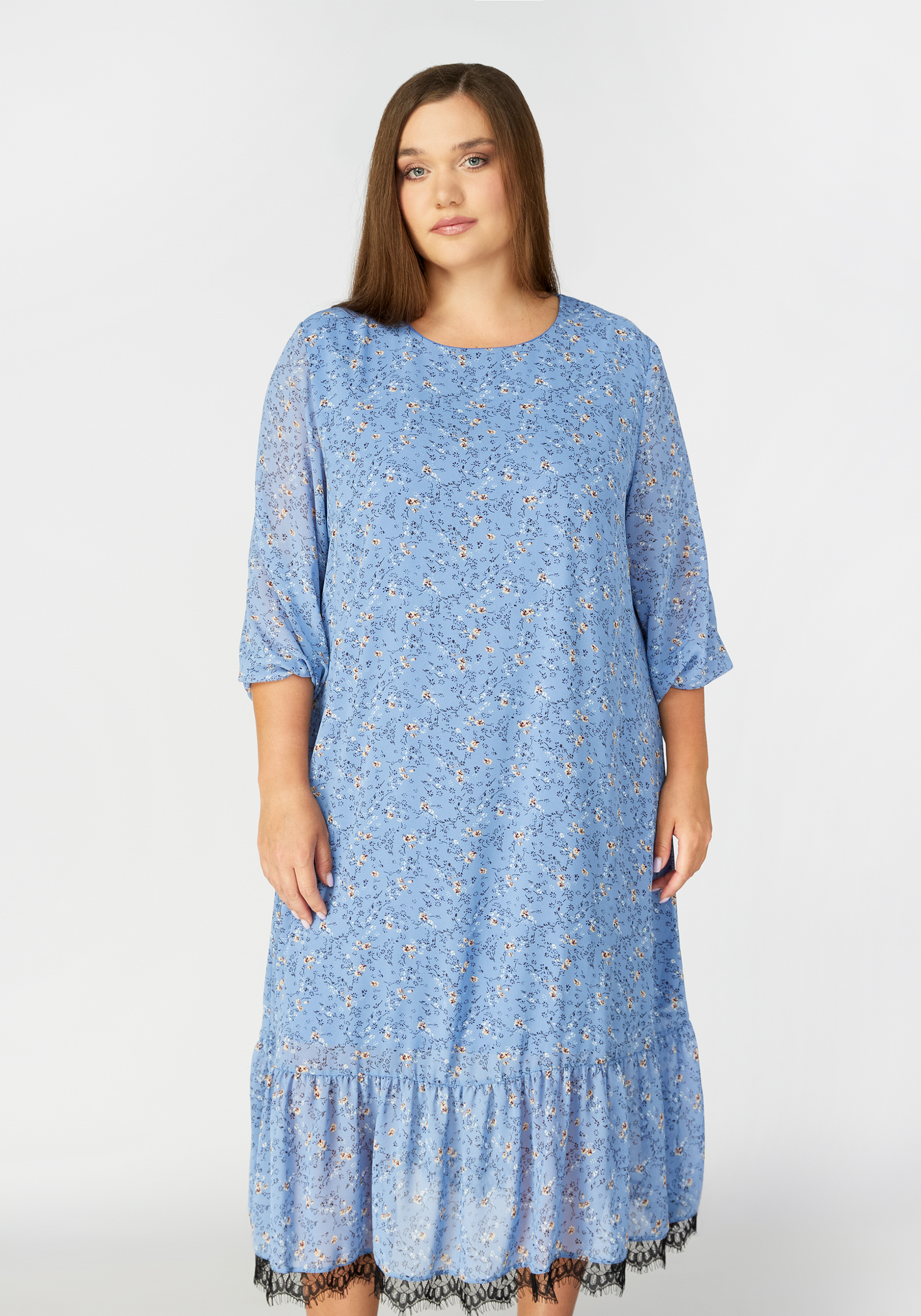 Платье с ярусом по низу "Аника" Unit, цвет голубой, размер 56 - фото 5