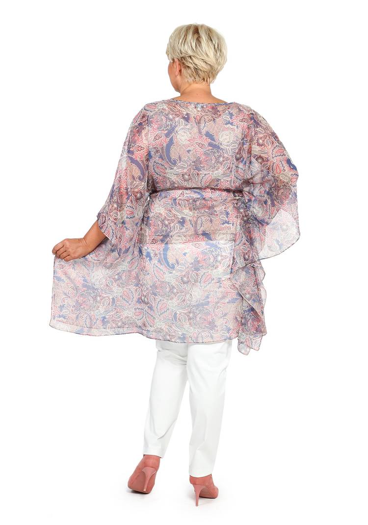 Туника из шифона с поясом и принтом шир.  750, рис. 3