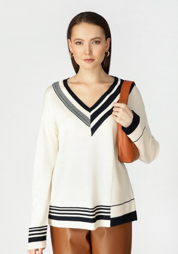 Джемпер женский с V образным воротом шир.  580, рис. 1