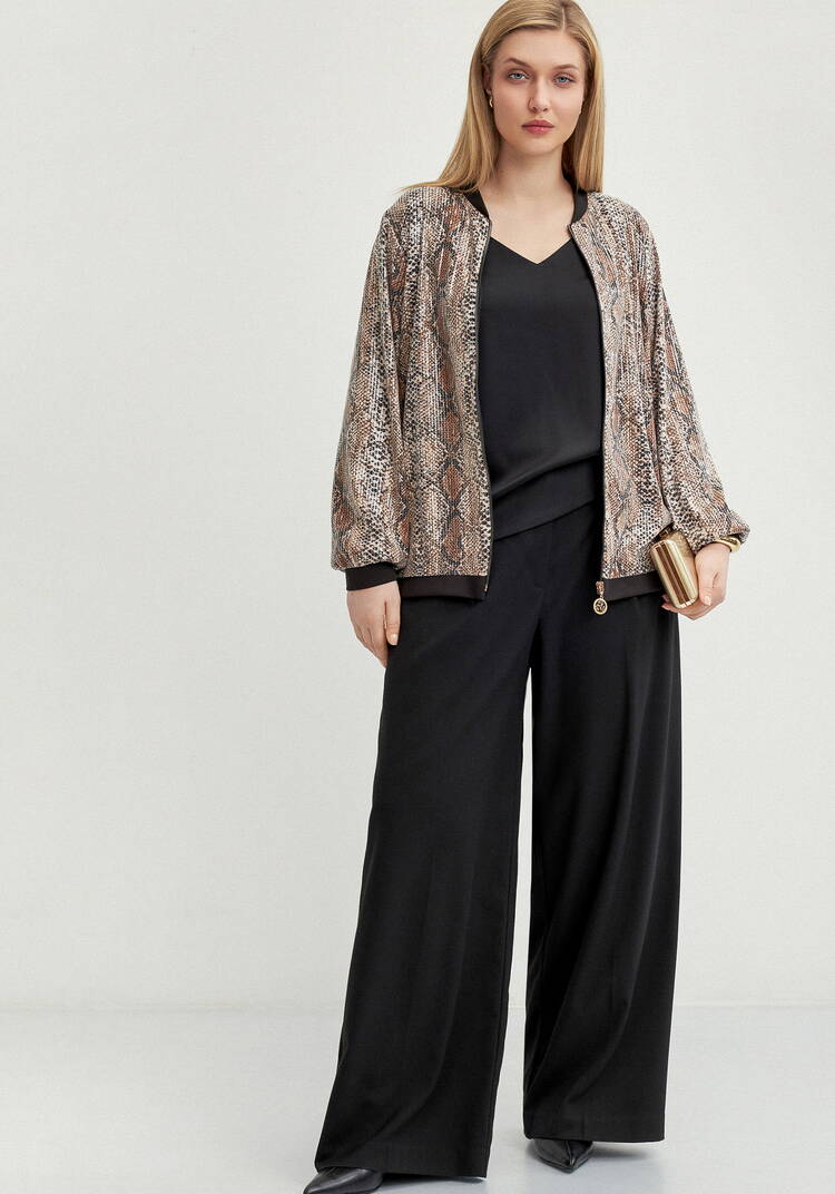 Бомбер с пайетками на подкладке шир.  750, рис. 11