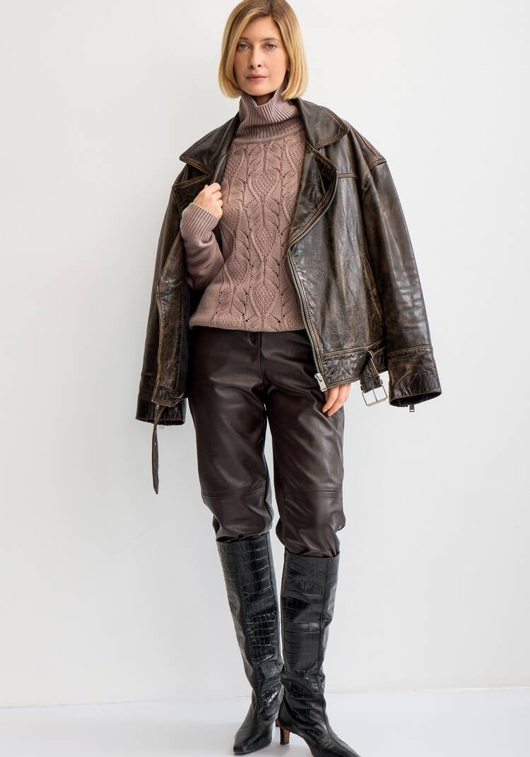 Свитер с ажурным рисунком шир.  750, рис. 43