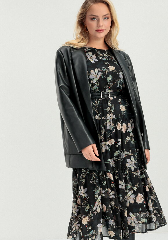 Платье ярусное с цветочным принтом шир.  580, рис. 1