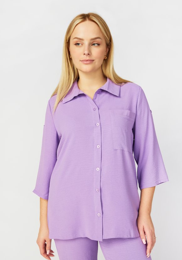 Костюм: блуза на пуговицах и брюки шир.  580, рис. 2