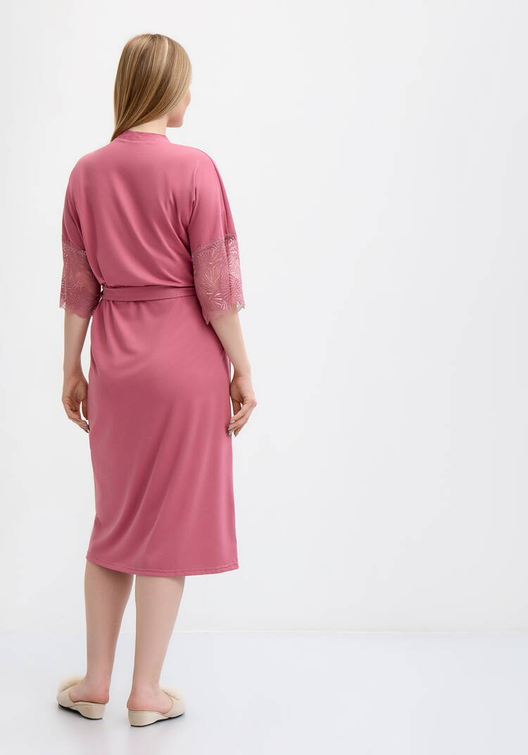 Халат с отделкой кружевом шир.  750, рис. 3