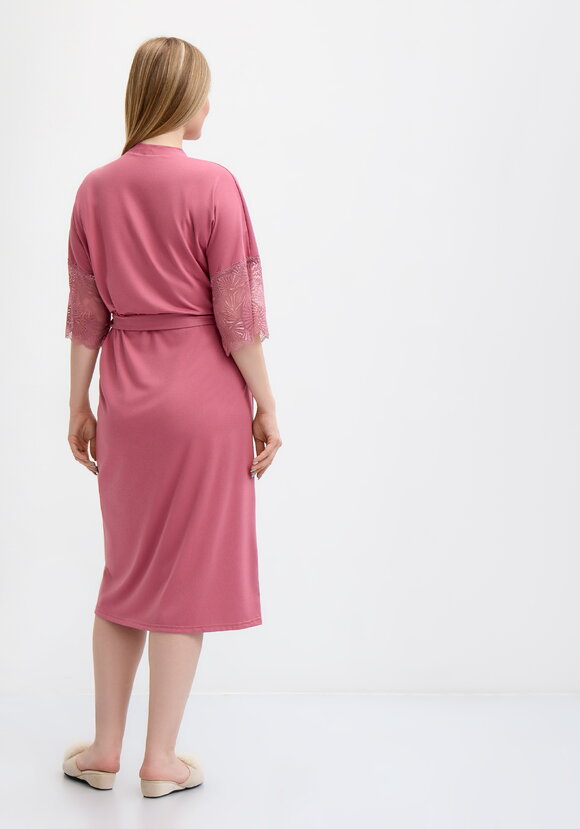 Халат с отделкой кружевом шир.  580, рис. 3