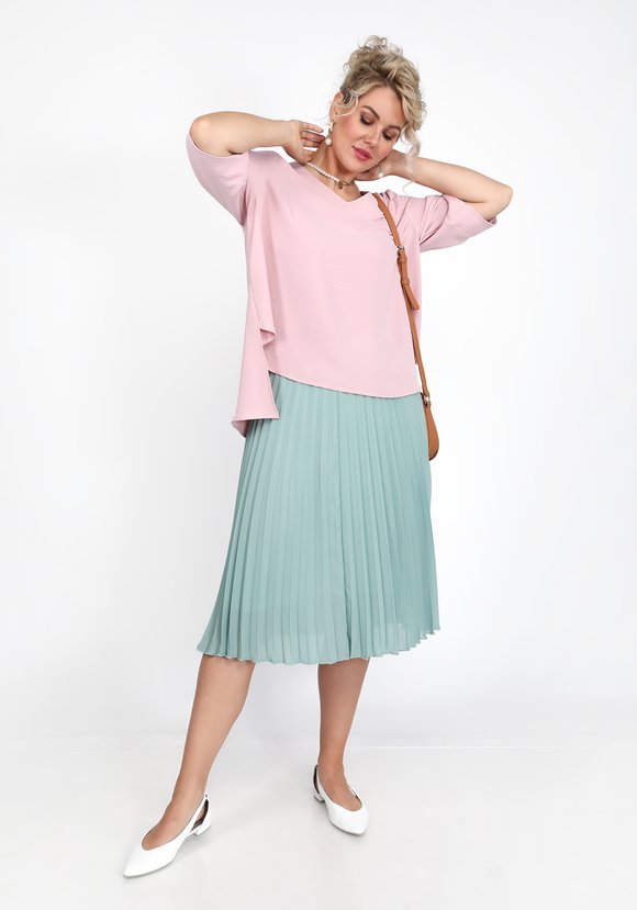 Блуза свободного силуэта с кружевным декором шир.  580, рис. 8