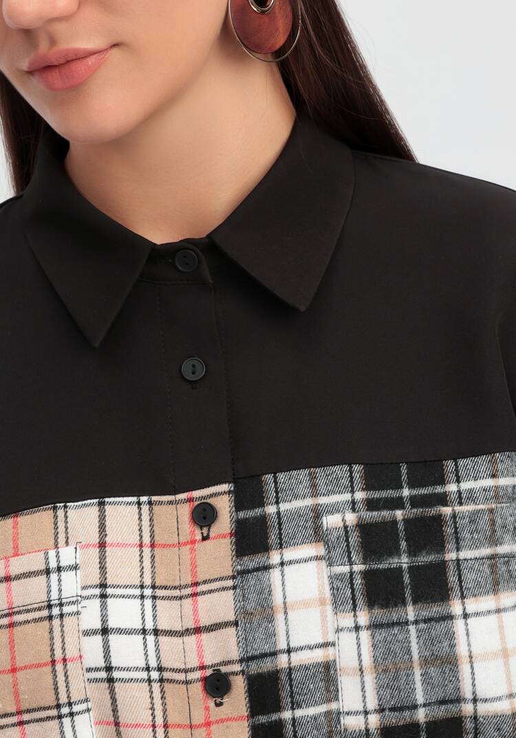 Рубашка из комбинированной клетки шир.  750, рис. 5