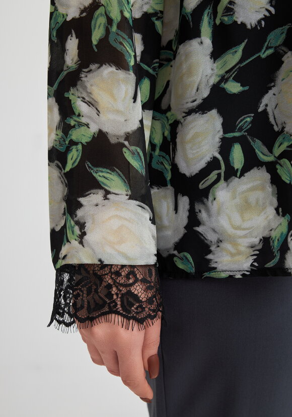 Блуза с цветочным принтом и кружевом шир.  580, рис. 12