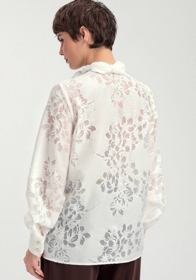 Блуза со съемным бантом шир.  750, рис. 3