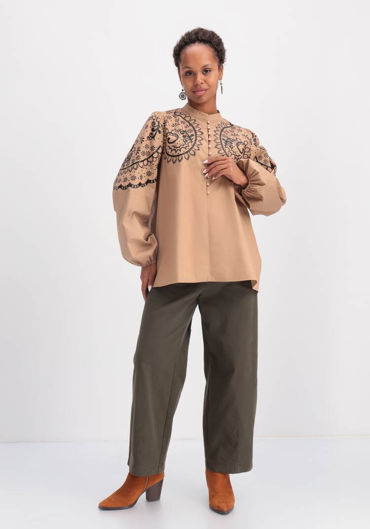 Блуза с этническим принтом шир.  750, рис. 10