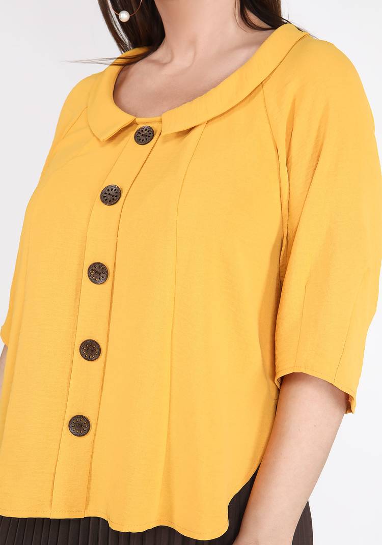 Блуза с отложным воротником на пуговицах шир.  750, рис. 8