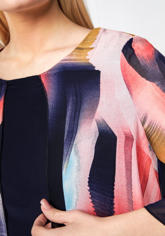 Платье трикотажное с шифоновой накидкой шир.  580, рис. 13