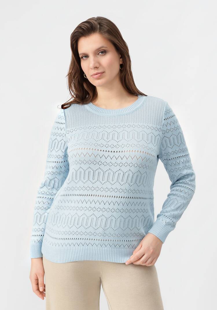 Джемпер с ажурным принтом шир.  750, рис. 8