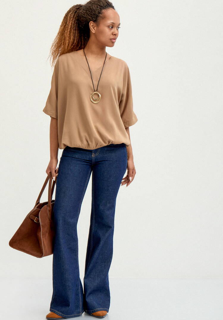 Блуза с кулоном свободного кроя шир.  750, рис. 9