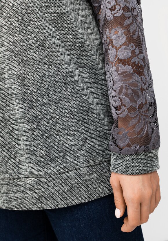 Джемпер с круглым вырезом и ажурными рукавами шир.  580, рис. 6