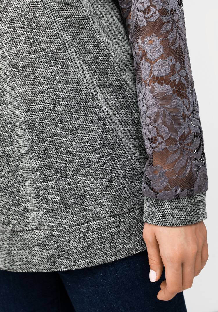 Джемпер с круглым вырезом и ажурными рукавами шир.  750, рис. 6